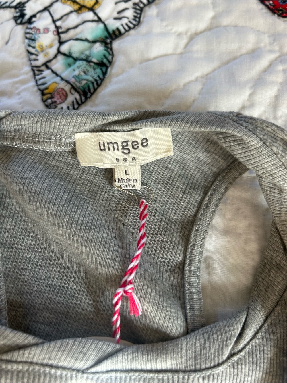 Umgee Grey Ruffle Lace Tank Top - Picture 3 of 3